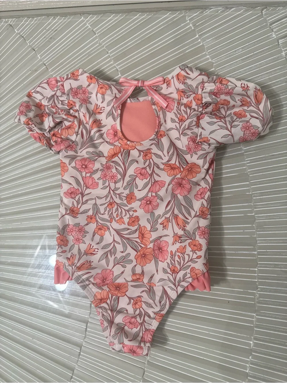 Tommy Bahama Pink & Coral Floral Kids One-Piece Swimsuit